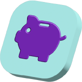 3D piggy bank icon