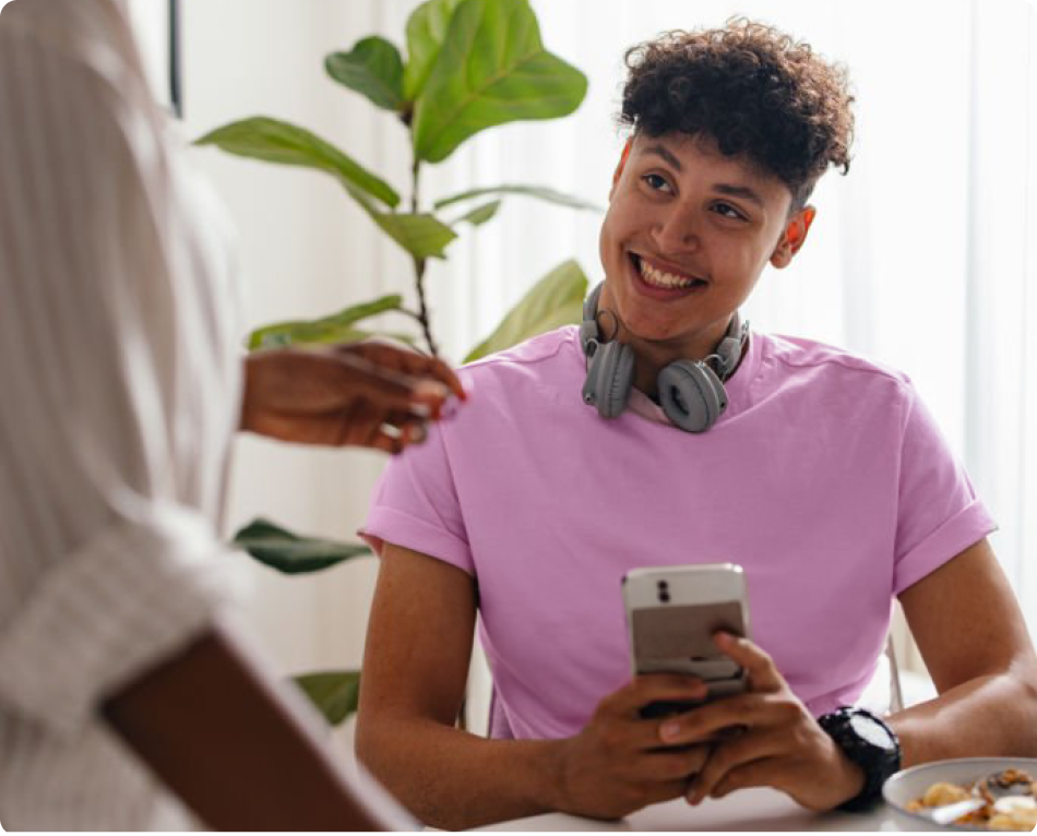 Photo of young EZEE Mobile customer with headphones